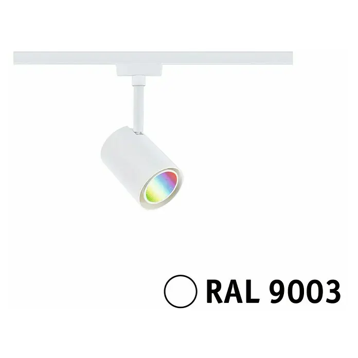 Paulmann URail LED-Spot Luxe - 10 W, Signalweiß, 6,5 x 9 x 16,3 cm, RGBW - Weiße LED-Lampe für Schienensysteme, ideal für moderne Innenräume, Farbton RAL 9003.