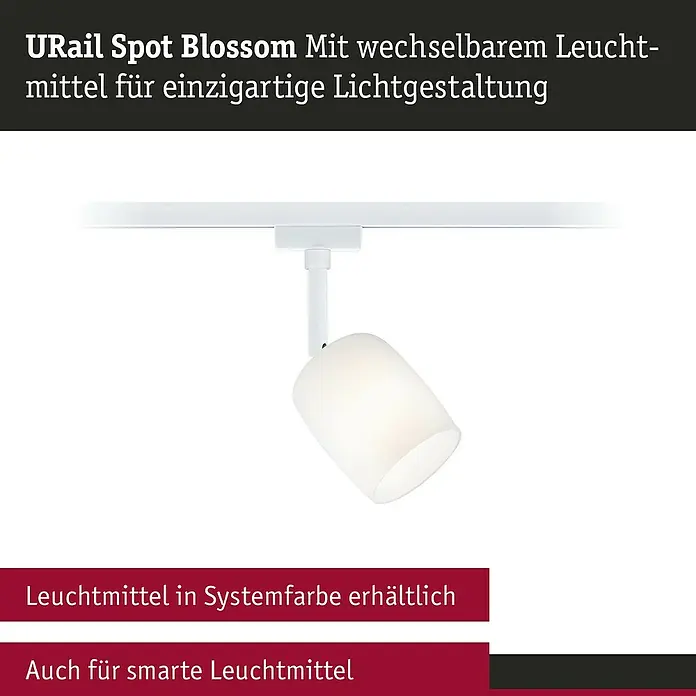 Paulmann URail LED-Spot Blossom - 10 W, Signalweiß, G9, 1 Stk. - URail Spot Blossom: Austauschbare Leuchte für einzigartige Lichtgestaltung. Erhältlich in Systemfarbe, auch für smarte Leuchtmittel geeignet.