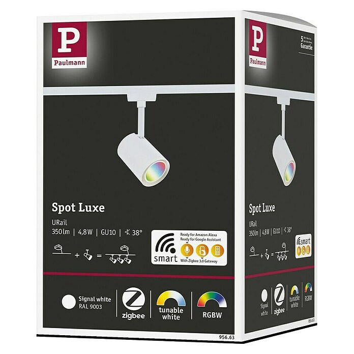 Paulmann URail LED-Spot Luxe (10 W, Signalweiß, 6,5 x 9 x 16,3 cm, RGBW) | BAUHAUS