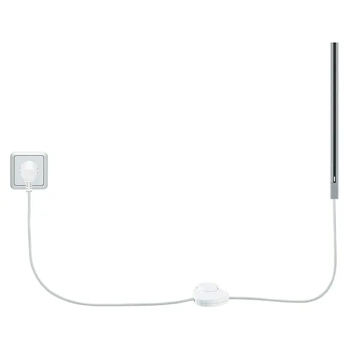 Paulmann URail Stromeinspeisung - Chrom matt, 200 cm - Eine weiße Stehlampe mit Kabel, Stecker und Schalter. Ideal für Wohnzimmer und Schlafzimmer, sorgt für angenehmes Licht.