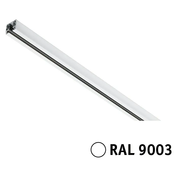 Paulmann URail Gleiter - 10 cm, Metall, Signalweiß - Produktdarstellung: Eine weiße Stromschiene (RAL 9003) für vielseitige Beleuchtungslösungen in modernem Design.
