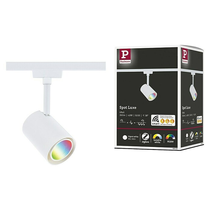 Paulmann URail LED-Spot Luxe (10 W, Signalweiß, 6,5 x 9 x 16,3 cm, RGBW) | BAUHAUS