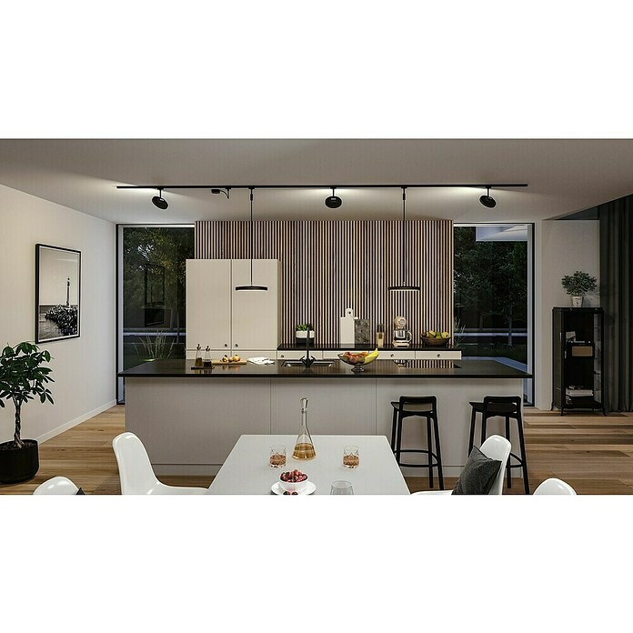 Paulmann URail Alimentación de corriente ZB (100 cm, 100 W, Negro, Incluidas tapas de los extremos) | BAUHAUS
