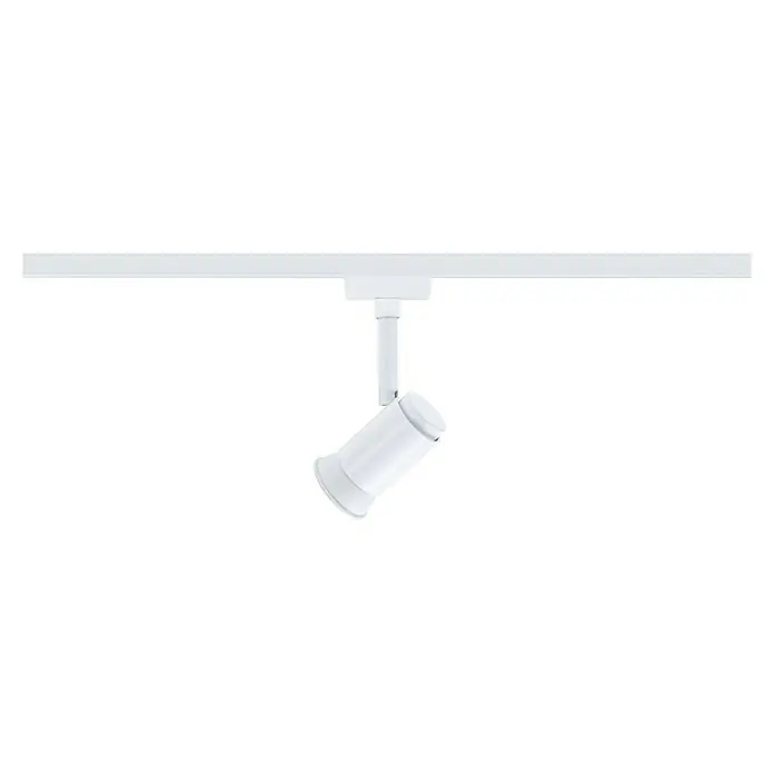 Paulmann URail LED-Spot Runa - 10 W, Signalweiß, 3,5 x 6 x 13,3 cm - Weiße LED-Schienenleuchte mit zylindrischem Kopf an einer Schiene.