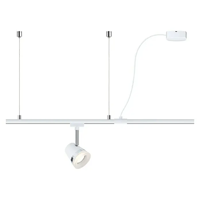 Paulmann URail Stromeinspeisung Cabel Feed - Signalweiß, 2 m - Moderne LED-Deckenleuchte mit verstellbarem Strahler und elegantem Design. Ideal zur individuellen Beleuchtung von Wohnräumen.