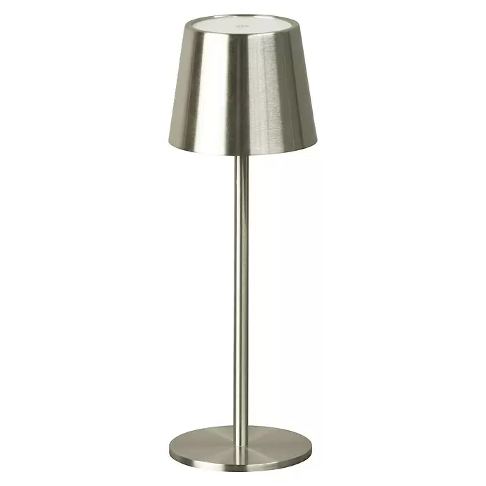 FHL easy Akku-Tischleuchte Roxi1,5 W, L x B x H: 9 x 9 x 27,5 cm, Nickel, Warmweiß