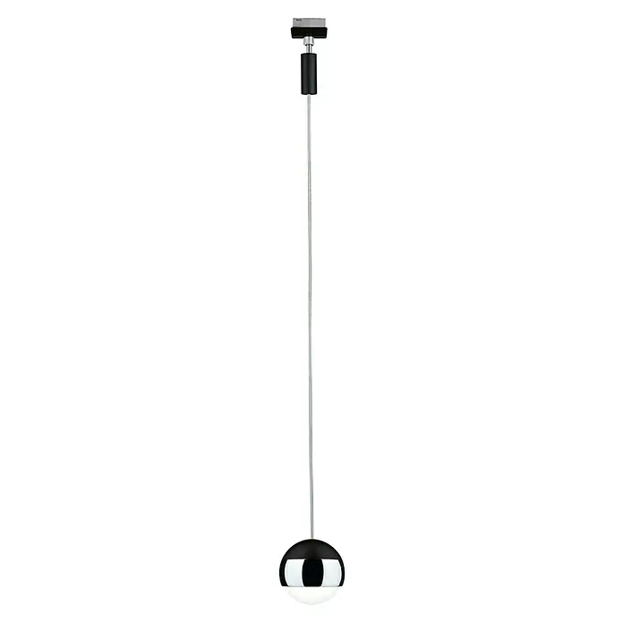 Paulmann URail LED-Pendelleuchte Capsule II - Warmweiß, Schwarz matt, Ø x H: 8,7 x 130 cm - Elegante Stehlampe mit einem schlanken, silbernen Schaft und einem markanten, schwarzen Lampenschirm.