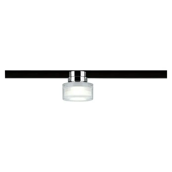 Paulmann URail LED-Spot Topa Dot - Chrom matt, Ø x H: 8 x 13 cm - Moderne Schienenleuchte mit zylindrischem Lampenschirm aus satiniertem Glas und glänzendem Chrom, die ein sanftes, gerichtetes Licht erzeugt.