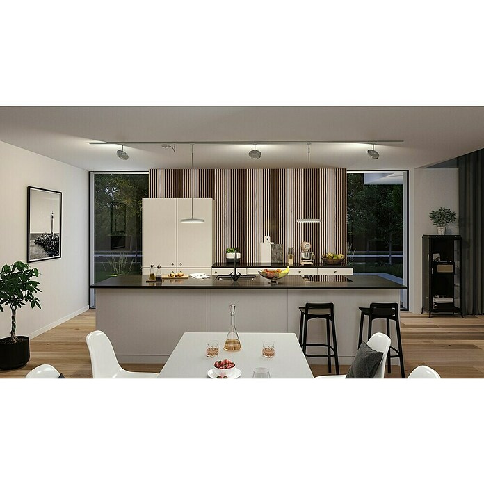 Paulmann URail Stromeinspeisung (100 cm, 100 W, Chrom matt, Inkl. Endkappe) | BAUHAUS