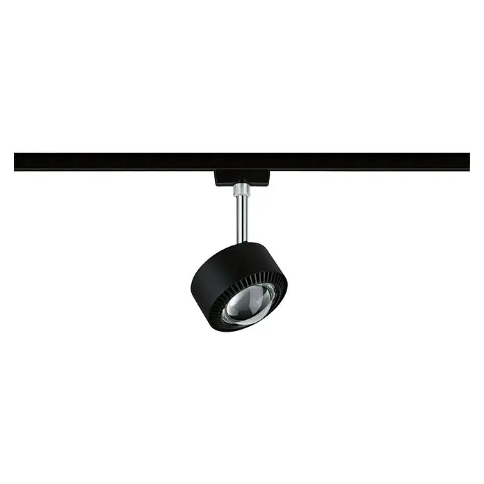 Paulmann URail LED-Spot Aldan - Schwarz matt, Neutralweiß, Ø x H: 9,8 x 17 cm - Deckenleuchte in Schwarz mit Chromstange. Elegantes Design für moderne Innenräume und gezielte Beleuchtung.