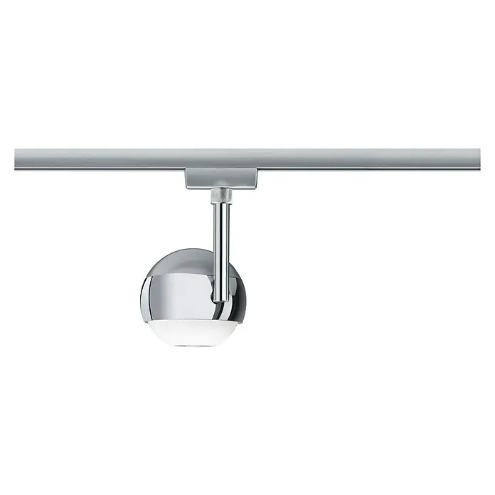 Paulmann URail LED-Spot Capsule II - Chrom matt, 8 x 8,7 x 21 cm, Neutralweiß - Eine verchromte Kugel-Hängelampe mit einem modernen Design, ideal für stilvolle Innenräume, die eine besondere Beleuchtungslösung suchen.