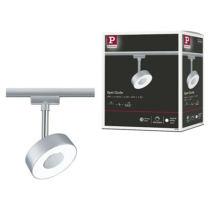 Paulmann URail LED-Spot Circle (Chrom matt, 5 x 9,8 x 15,7 cm) | BAUHAUS
