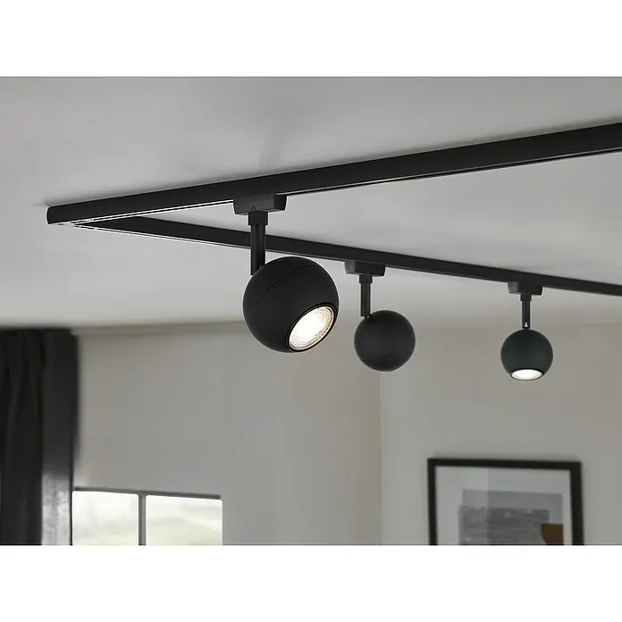 Paulmann URail LED-Spot Tup - 10 W, Schwarz matt, Ø x H: 8 x 15,9 cm - Elegante schwarze Schienenleuchte mit drei runden Strahlern, die ein modernes Ambiente schaffen. Die Leuchten sind flexibel einstellbar für optimale Beleuchtung.