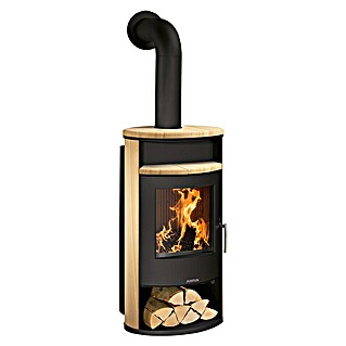 Justus Kaminofen Island Aqua (10 kW, Raumheizvermögen: 200 m³, Material Verkleidung: Sandstein, Schwarz)