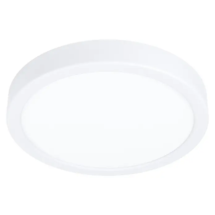 Eglo LED-Deckenleuchte Fueva 5 Sensor - 17 W, Weiß, Warmweiß, Durchmesser: 21 cm - Nahaufnahme einer runden, weißen Deckenleuchte mit minimalistischem Design, ideal für moderne Innenräume.