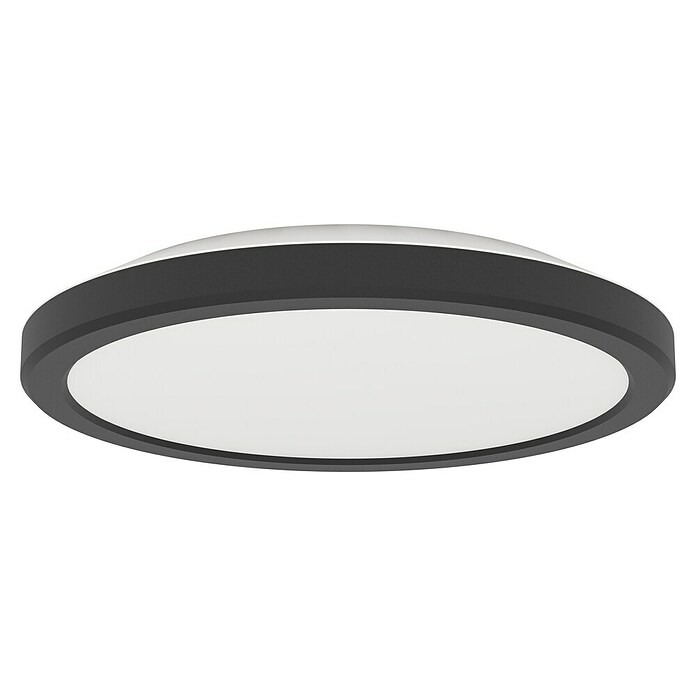 Eglo LED stropna svjetiljka Testara  (11,2 W, Ø x V: 21,2 x 3 cm, Crna, Topla bijela) | BAUHAUS