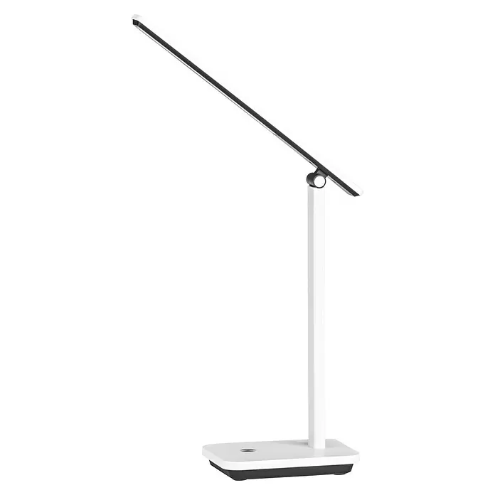 Eglo LED-Tischleuchte Iniesta - 3,6 W, L x B x H: 33 x 3,5 x 35 cm, Weiß, Warmweiß - Moderne weiße und schwarze lineare LED-Schreibtischlampe mit verstellbarem Lichtbalken.