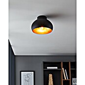 EGLO Esteperra Plafondlamp, 3-lichts woonkamerlamp, vintage, retro, plafondlamp van staal en textiel in zwart en goud, spot met E27-fitting EGLO Esteperra Plafondlamp, 3-lichts woonkamerlamp, vintage, retro, plafondlamp van staal en textiel in zwart en goud, spot met E27-fitting