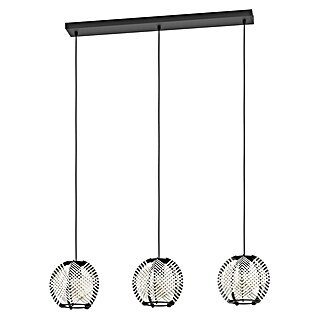 Eglo Led-hanglamp Waverton 3-lichts (Crème / Zwart, E27, Vermogen per lichtbron: 40 W, Aantal lichtbronnen: 3 st.)
