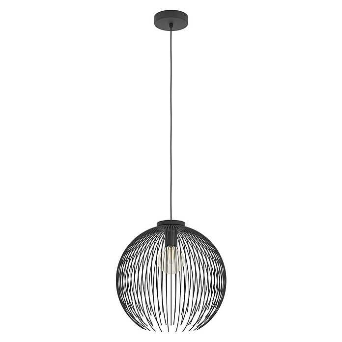 Eglo Venezuela Lámpara colgante redonda (40 W, Ø x Al: 40 x 110 cm, Negro, Negro, E27) | BAUHAUS