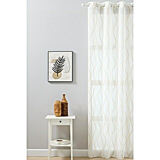Visillo para ventana Selena (An x Al: 140 x 260 cm, 100% poliéster, Beige/Blanco)