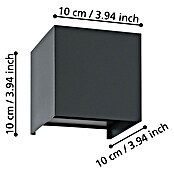 Eglo Aplique de pared LED Valmontone (1,5 W, L x An x Al: 10 x 10 x 10 cm, Negro, Blanco cálido) | BAUHAUS