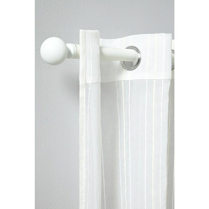 Visillo para ventana Delia Rayas (An x Al: 140 x 260 cm, 100% poliéster, Beige/Blanco) | BAUHAUS