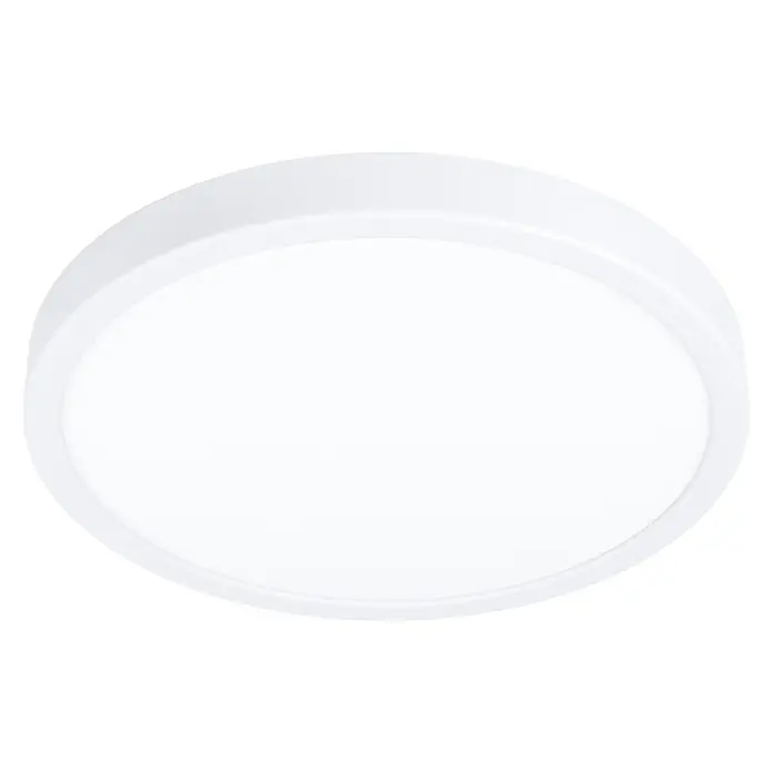 Eglo LED-Deckenleuchte Fueva 5 Sensor - 28,5 W, Weiß, Warmweiß, Durchmesser: 28,5 cm - Eine runde, weiße Deckenleuchte mit einem schlichten Design, ideal für moderne Innenräume, die für eine helle und gleichmäßige Ausleuchtung sorgt.