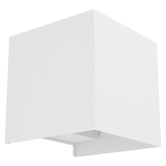 Eglo LED-Wandleuchte Valmontone - 1,5 W, L x B x H: 10 x 10 x 10 cm, Weiß, Warmweiß - Minimalistische weiße rechteckige Dunstabzugshaube.