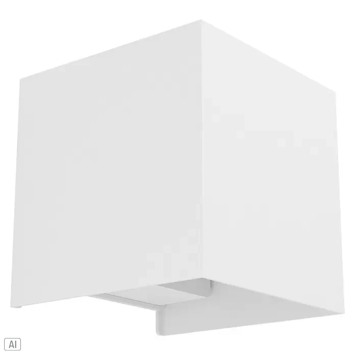 Eglo LED-Wandleuchte Valmontone - 1,5 W, L x B x H: 10 x 10 x 10 cm, Weiß, Warmweiß - Minimalistische weiße rechteckige Dunstabzugshaube.
