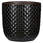 Okrogel lonec za rastline  (Ø x V: 12 x 11 cm, Keramika, Črna) | 8450 - Übertoepfe Keramik | IAKA - Gefäße Indoor | IAK - Gefässe,Deko outdoor, Zeitschriften | IA - Gartenhartware | I - Stadtgarten | BAUHAUS