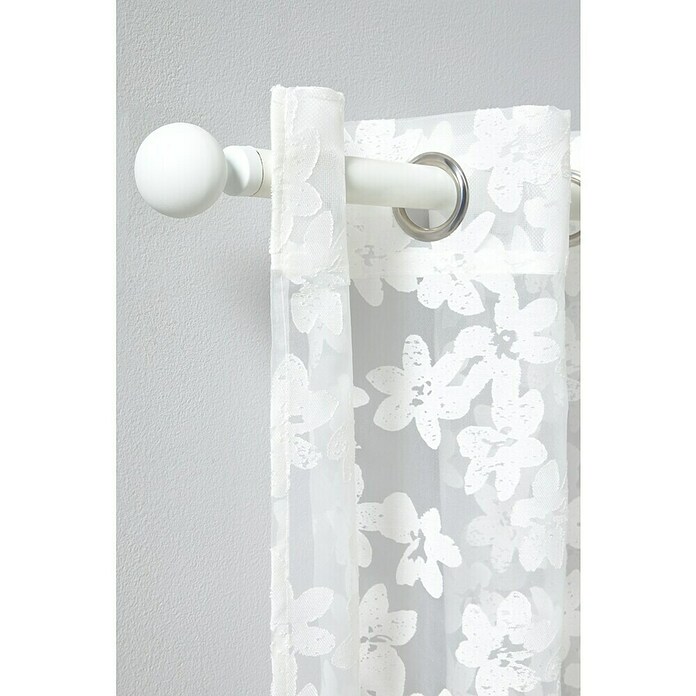 Visillo para ventana Flor devorado (An x Al: 140 x 260 cm, 100% poliéster, Blanco) | BAUHAUS