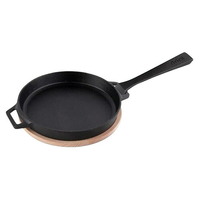 Ooni Tava za roštilj Skillet  (D x Š: 42 x 25 cm, Promjer: 25 cm, Visina: 4 cm, Lijevano željezo, drvo) | BAUHAUS