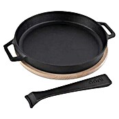 Ooni Tava za roštilj Skillet  (D x Š: 42 x 25 cm, Promjer: 25 cm, Visina: 4 cm, Lijevano željezo, drvo) | BAUHAUS
