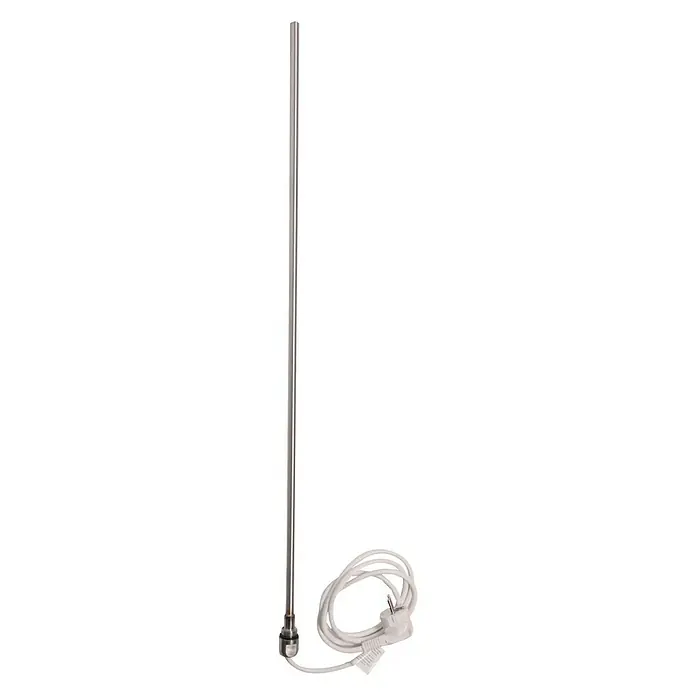 Szagato Heizstab - 1.200 W, Edelstahl - Heizstab mit Kabel und Stecker. Der Heizstab ist aus Metall und das Kabel ist weiß. Ideal zum Erwärmen von Flüssigkeiten.