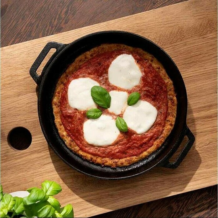 Ooni Tava za roštilj Skillet  (D x Š: 42 x 25 cm, Promjer: 25 cm, Visina: 4 cm, Lijevano željezo, drvo) | BAUHAUS