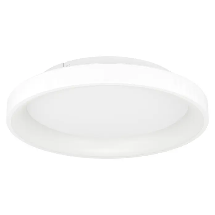 Eglo LED-Deckenleuchte Loretello - 12 W, Weiß, Warmweiß, Durchmesser: 35 cm - Nahaufnahme einer weißen Deckenleuchte mit runder Form. Sie sorgt für eine angenehme und gleichmäßige Ausleuchtung des Raumes.