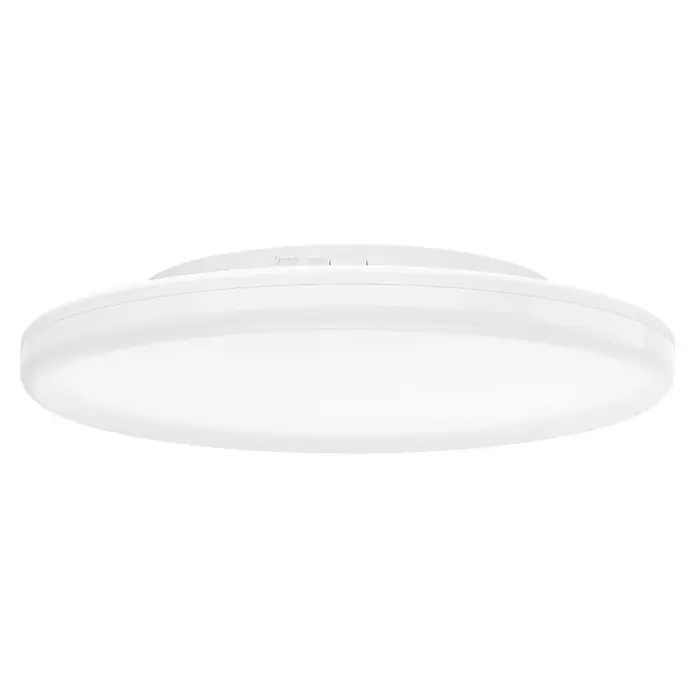 Eglo Castagneto LED-Deckenleuchte rund - 20 W, Ø x H: 31 x 5 cm, Weiß, Warmweiß - Nahaufnahme einer runden, weißen Deckenleuchte, die ein schlichtes und modernes Design für die Innenraumbeleuchtung aufweist.