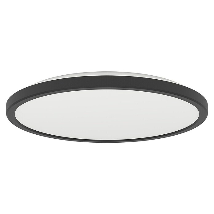 Eglo LED stropna svjetiljka  (13,9 W, Ø x V: 30 x 3 cm, Crna, Topla bijela) | BAUHAUS