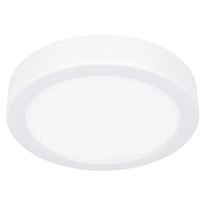 Eglo Fueva 6 LED-Panel rund - 7,5 W, Ø x H: 16,5 x 2,5 cm, Weiß, Warmweiß - Weiße, runde LED-Aufbauleuchte.