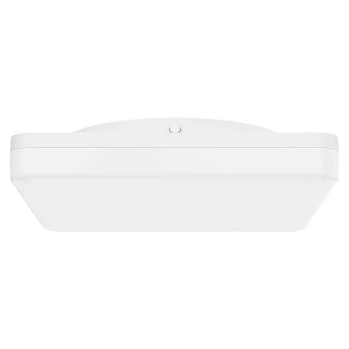 Eglo Castagneto LED-Deckenleuchte - 16,5 W, L x B x H: 26 x 26 x 5 cm, Weiß, Warmweiß - Nahaufnahme einer modernen, weißen Deckenleuchte mit quadratischer Form, die ein helles und minimalistisches Design aufweist.