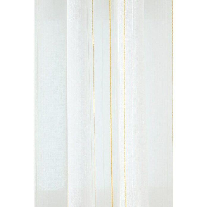 Visillo para ventana Raya (An x Al: 140 x 260 cm, 100% poliéster, Blanco/Mostaza) | BAUHAUS