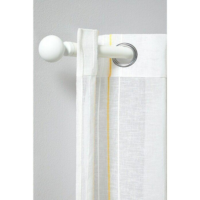 Visillo para ventana Raya (An x Al: 140 x 260 cm, 100% poliéster, Blanco/Mostaza) | BAUHAUS