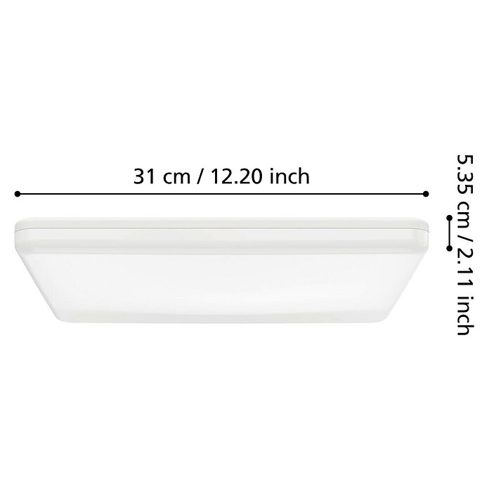 Eglo Castagneto LED-Deckenleuchte (20 W, L x B x H: 31 x 31 x 4 cm, Weiß, Warmweiß) | BAUHAUS