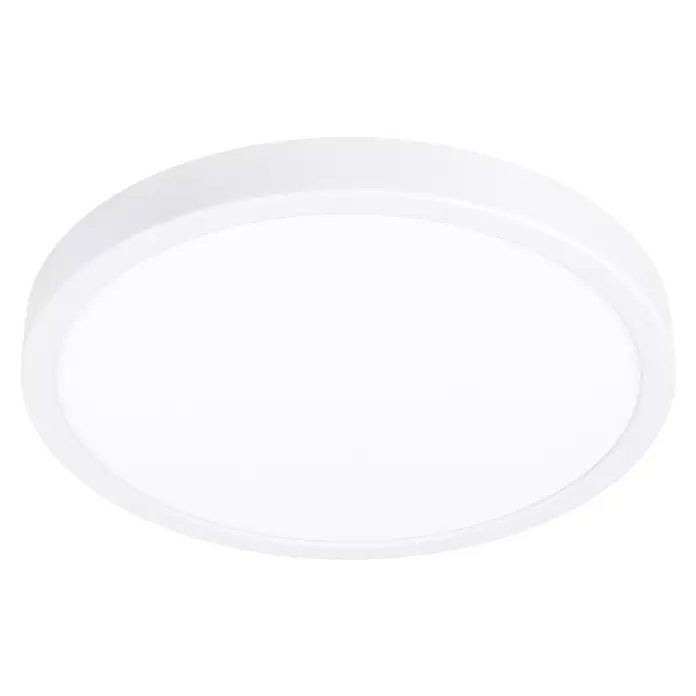 Eglo Fueva 6 LED-Panel rund - 14,2 W, Ø x H: 27,8 x 2,5 cm, Weiß, Warmweiß - Weiße ovale Aufbauleuchte.