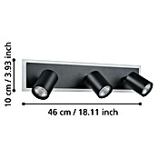 Eglo Regleta LED (20 W, L x An x Al: 46 x 10 x 14 cm, Negro, Blanco cálido) | BAUHAUS