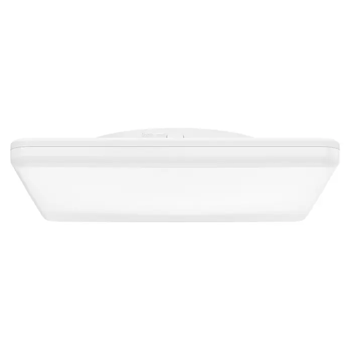 Eglo Castagneto LED-Deckenleuchte - 20 W, L x B x H: 31 x 31 x 4 cm, Weiß, Warmweiß - Nahaufnahme einer quadratischen, weißen Deckenleuchte, die ein modernes und schlichtes Design für die Innenraumbeleuchtung zeigt.