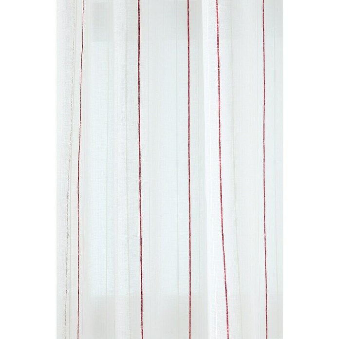 Visillo para ventana Raya (An x Al: 140 x 260 cm, 100% poliéster, Blanco/Rojo) | BAUHAUS