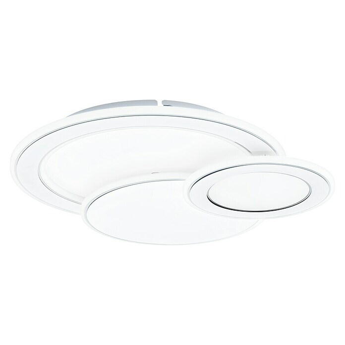 Eglo LED-Deckenleuchte Mentalurgia (11 W, L x B x H: 465 x 465 x 65 mm, Weiß/ Chrom, Lichtfarbe: Warmweiß) | BAUHAUS