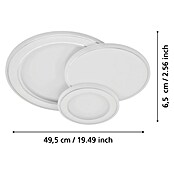 Eglo LED-Deckenleuchte Mentalurgia (11 W, L x B x H: 465 x 465 x 65 mm, Weiß/ Chrom, Lichtfarbe: Warmweiß) | BAUHAUS